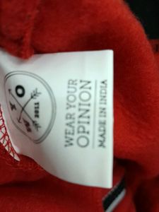 Red Printed Hoodie For Men's