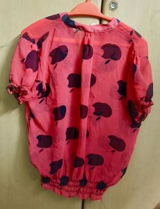 Pink Apple Print Top