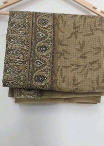 Elegant Brown Saree with Paisley Border