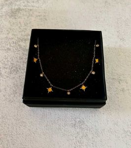 Star &amp; Crystal Dangle Antiturnish Necklace