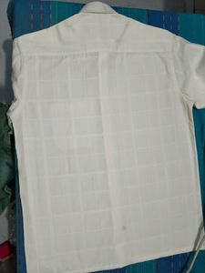 A Beautiful Off White Half Sleeves Cotton Shirt