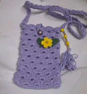 crochet sling bag mobile cover