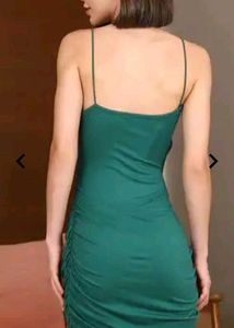 Emerald Green Cut-Out Ruched Midi Dress