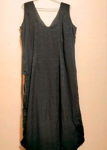 Black Golden Stone Cut Sleeve Kurti 38 Bust
