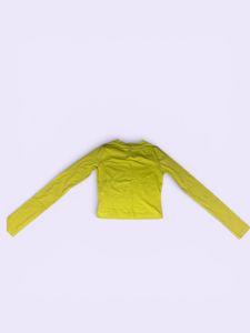 Lime Green Cut-Out Long Sleeve Crop Top