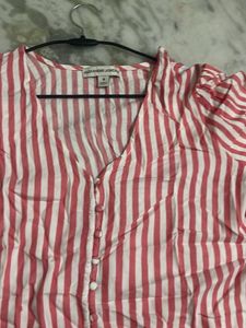 Striped Button-Up Blouse