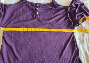 Cold Shoulder Purple Top