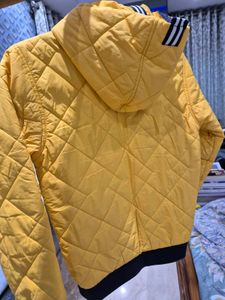 Quilted Yellow Hooded Jacket