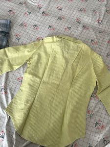 Yellow Striped Button-Up Shirt