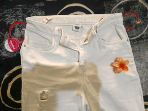white ribbed wide leg jeans for women ✨🙈💓