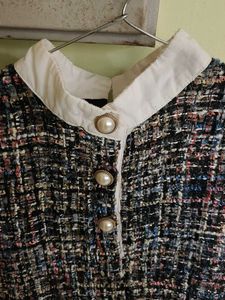Chic Sleeveless Tweed short dress