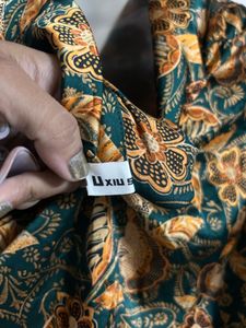 Boho Floral Print Button-Down Blouse