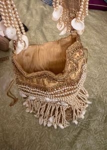 Embellished Potli Bag with Shells