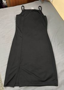 Sleek Black Spaghetti Strap Dress