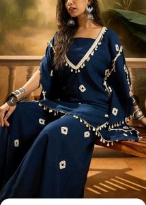 Elegant Navy Bandhani Kurta Set