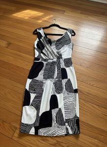 Chic Black & White Print Dress