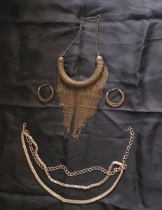 Bohemian Statement Necklace and Earrings Set