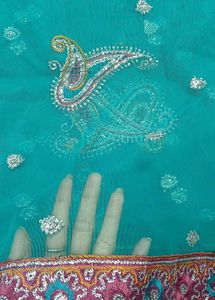 Teal Embellished Lehenga Set with dupatta
