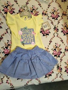 💛Girls Never Quit T-Shirt & Skirt Set