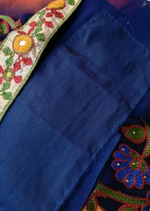 GEORGETTE MIRRORWORK SAREE WITH FALL