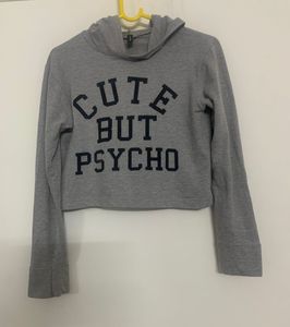 Cute But Psycho Crop Hoodie