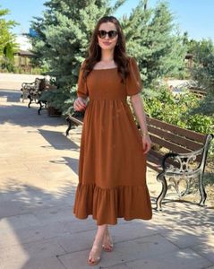 brown midi dress