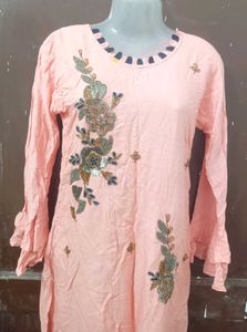 Embellished Peach Kurta