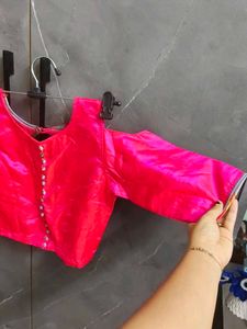 Vibrant Pink Cold Shoulder Blouse