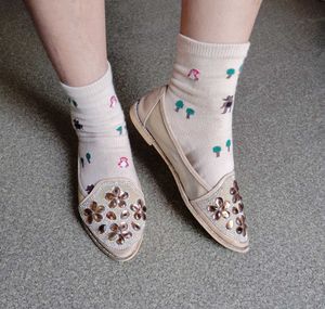 Embellished Floral Pointed Toe Ballerinas