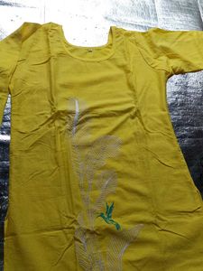 Yellow Embroidered Kurta