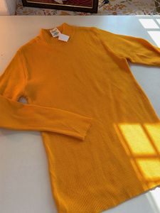 Mustard Ribbed Mock Neck Sweater