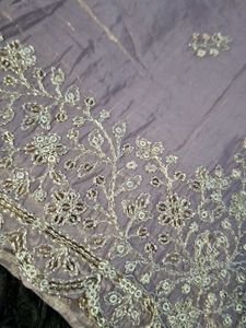 Elegant Lilac Embroidered Saree