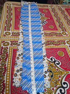 Blue Floral Print Kurta And Pant Set.