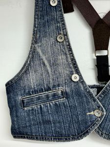 Denim Vest with Suspenders