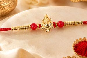Ganesha Charm Rakhi Bracelet 3  pc
