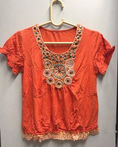 Embellished Orange top