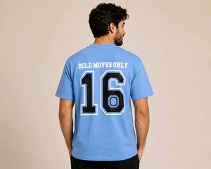 Men's Blue "Bold Moves Only 16" T-Shirt