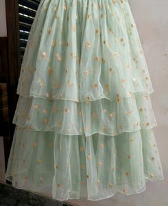 Beautiful Mint Green Gown with Sequins