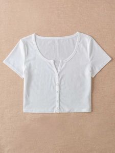 Ribbed 🤍 Button-Up Crop Top! 🪽