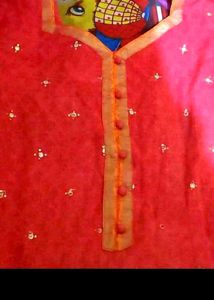 Stunning Pink Mirror Work kurta