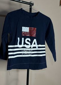 Navy Blue United States Printed Top