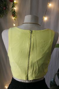 Chic Yellow Crop Blouse Top