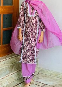 Elegant Floral Kurta Set with Dupatta