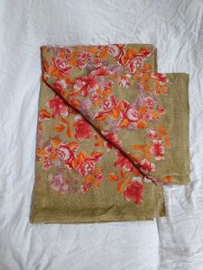 Vibrant Floral Print Saree