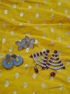 Ethnic Jewellery Set - Earrings & Brooch