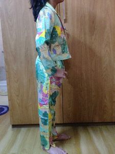 Printed Co-ord Set (pant jacket &amp;crop top)