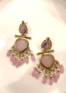 New Beautiful Purple Pearl Dangle Earrings
