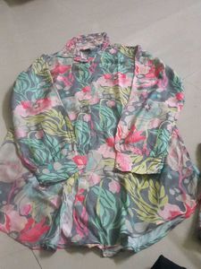 Floral co ord set with Embellished Collar