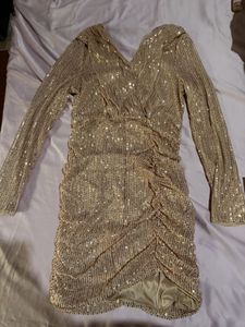 Sparkly Sequined Ruched Mini Dress