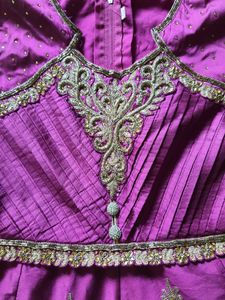 Embroidered Magenta Kurta Set